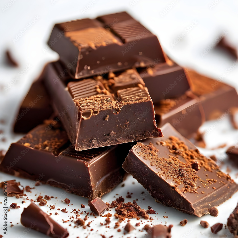 chocolate on white background chocolate on white background