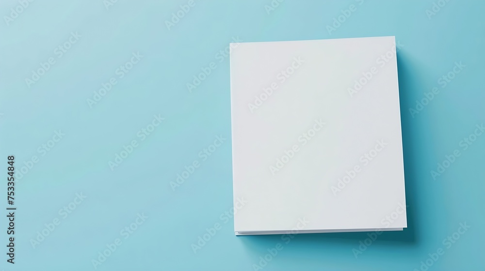 Generative AI : Blank square cover book template on colour background Generative AI : Blank square cover book template on colour background