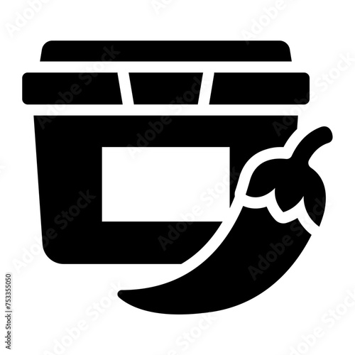 Gochujang chili paste korean food icon