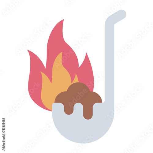 Hot spicy food on Ladle icon