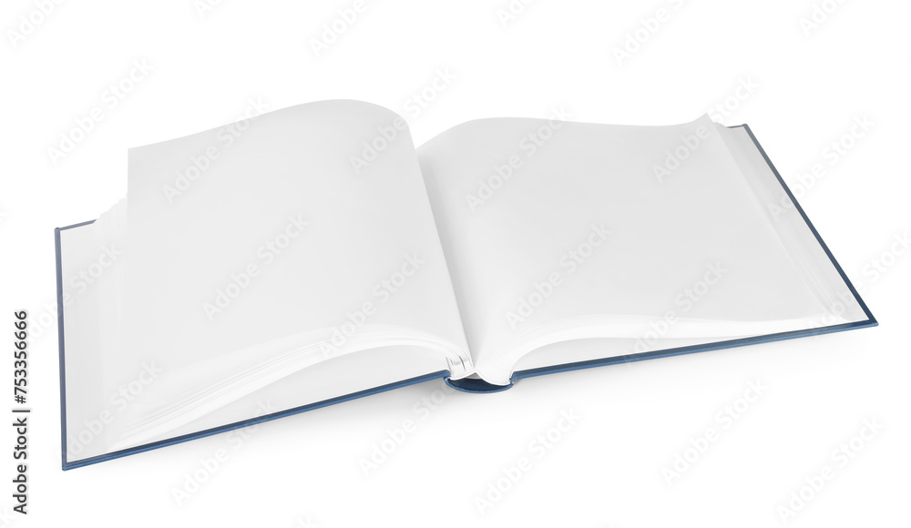 One open photo album isolated on white One open photo album isolated on white