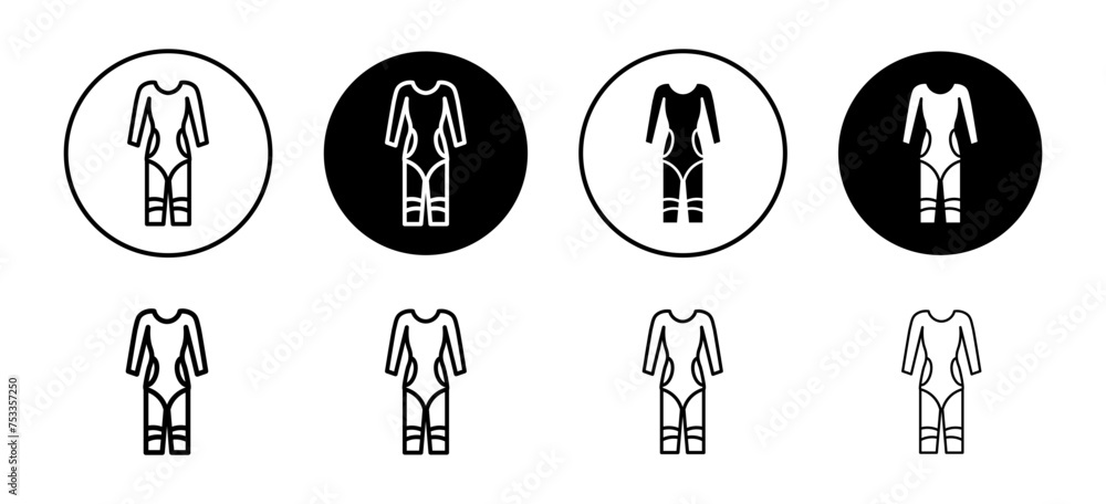 Wetsuit vector icon set collection. Wetsuit Outline flat Icon.