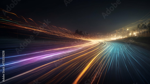 light trails on a highway