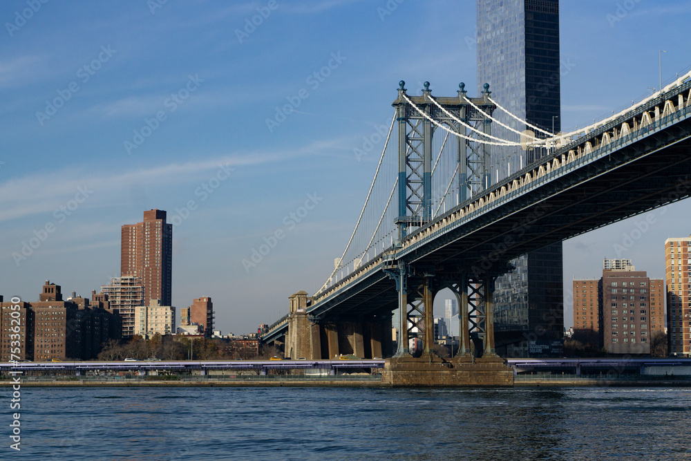 New York City Architecture, streets and people in cool cold tones