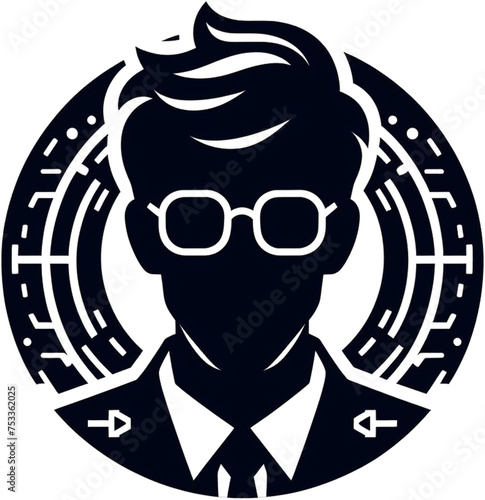 Stylish Man Silhouette with Glasses, generative AI