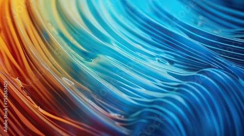 Colorful futuristic abstract wave background for technology banner. Generative AI