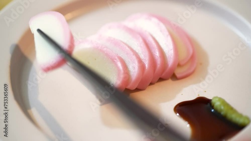 eating kamaboko