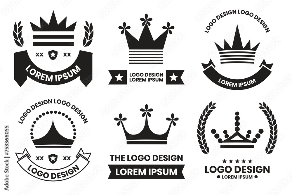 crown logo in modern minimal style crown logo in modern minimal style