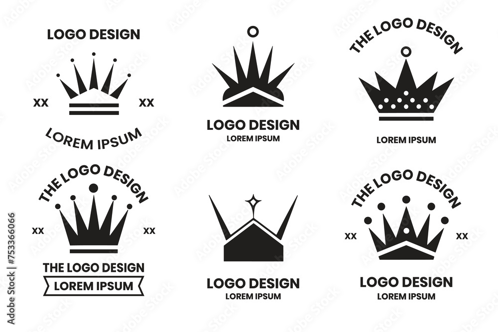 crown logo in modern minimal style crown logo in modern minimal style