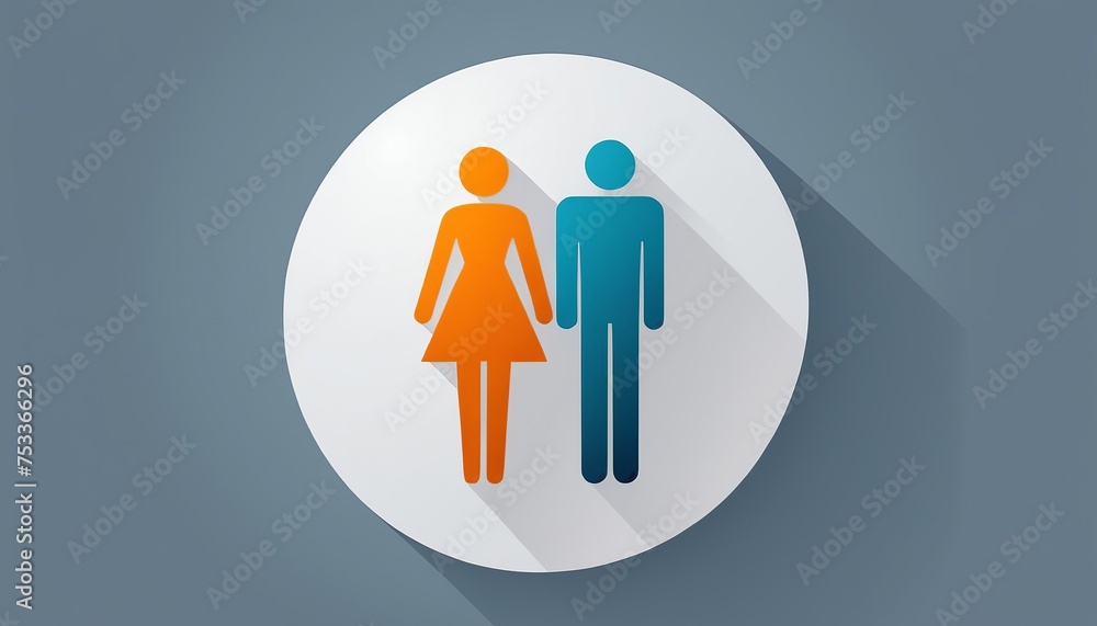 Vector Illustration of Toilet Sign with Man and Woman in Flat Style Vector Illustration of Toilet Sign with Man and Woman in Flat Style
