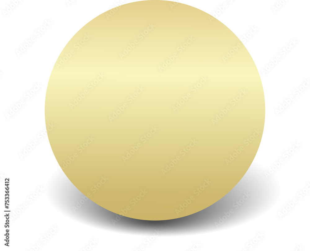 Gold paper circle and shadow