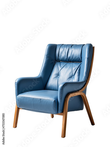 Blue chair on transparent background