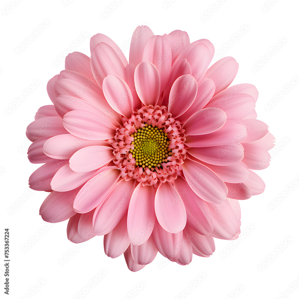 Beautiful pink gerbera flower isolated on white and transparent background Beautiful pink gerbera flower isolated on white and transparent background