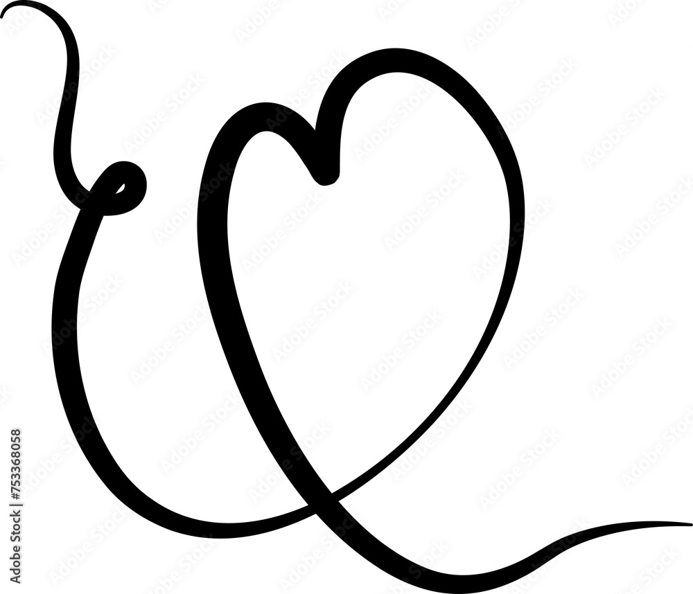Heart continuous line drawing. Decorative design Heart continuous line drawing. Decorative design