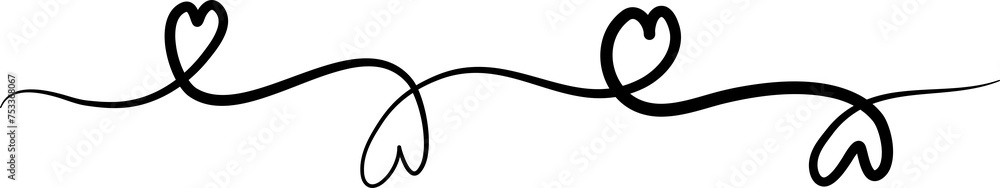 Heart continuous line drawing. Decorative design Heart continuous line drawing. Decorative design