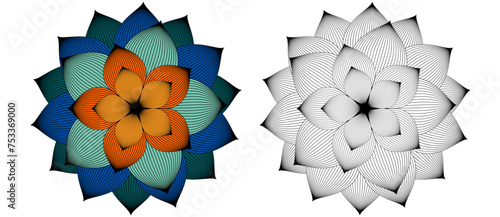 花のモダンアート素材