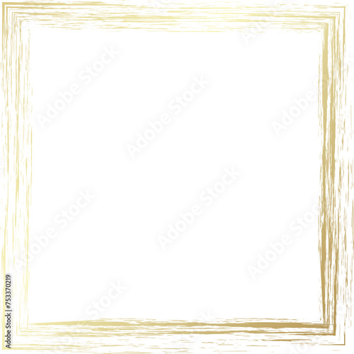 Gold square frames brush. Design elements