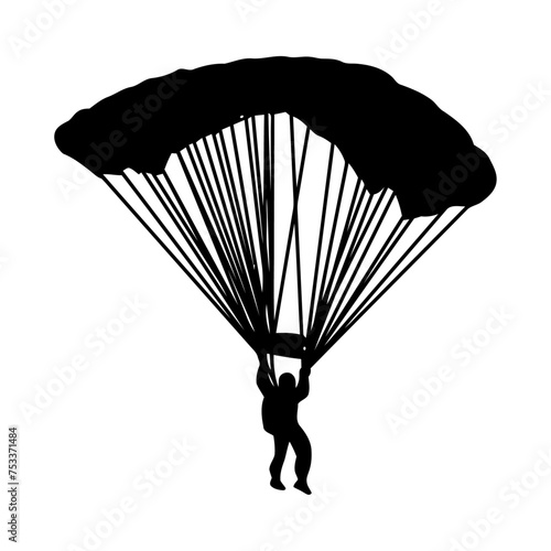 Men with Parachute silhouette