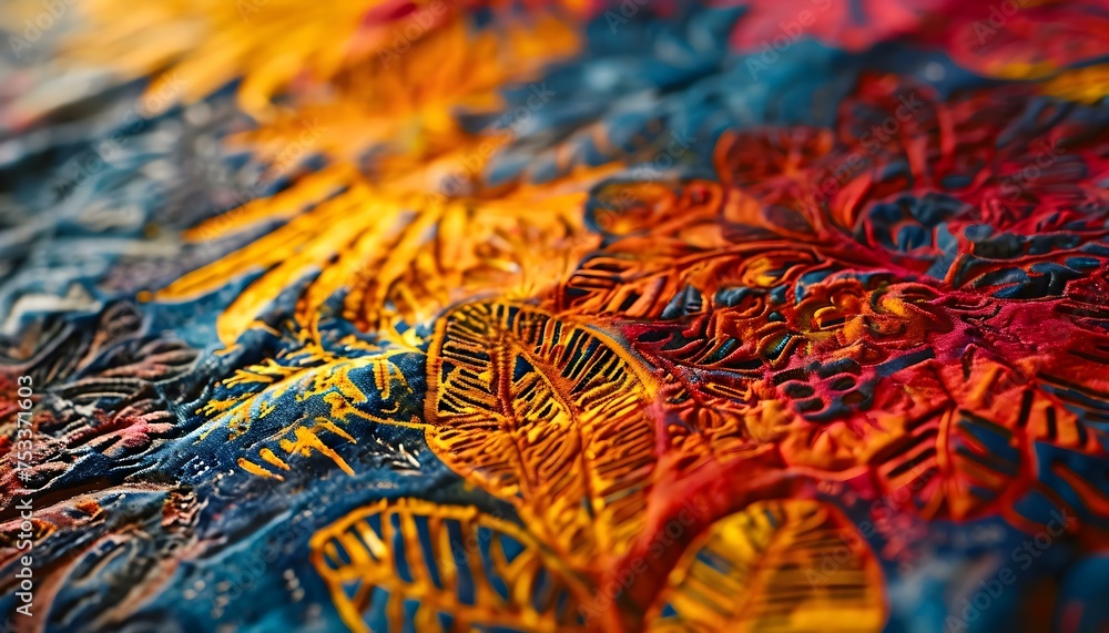 a close up of a colorful piece of art a close up of a colorful piece of art