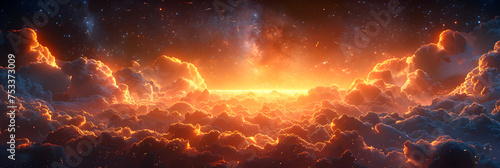 Best view city lights with cloud illustration, Futuristic Background Design. Cloud Formation with 