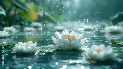flower falling on the water