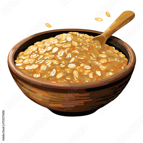 Oat Plants rolled oats 3d realistic icon set