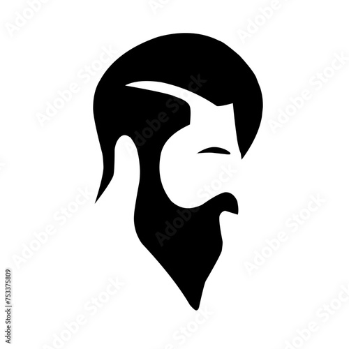 set beard and hairstyle vector illustration
