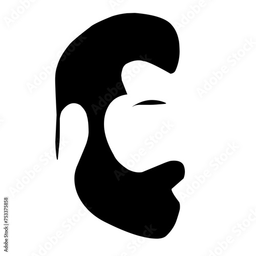 set beard and hairstyle vector illustration