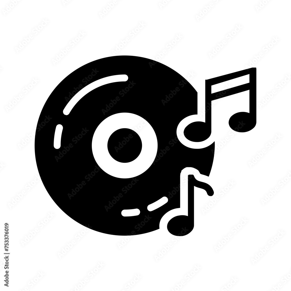 Vector solid black icon for Audio Vector solid black icon for Audio