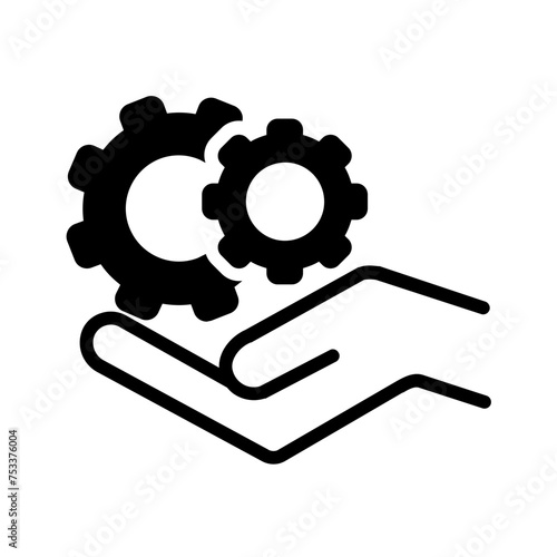 Vector solid black icon for Self service