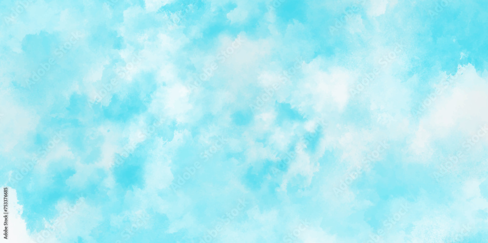 Abstract background with grunge light blue watercolor background. Paper texture design Panoramic grunge texture pattern. Aquarelle colorful stains on paper. illustration for grunge design, templates,