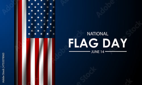 Happy Flag Day United States Of America June 14 Background Vector Illustration