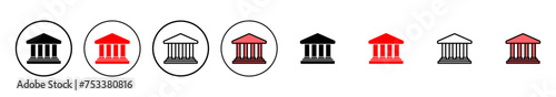 Bank icon vector illustration. Bank sign and symbol, museum, university