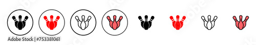 Bowling icon vector illustration. bowling ball and pin sign and symbol.