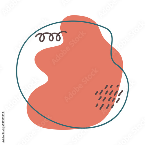 Modern abstract liquid shape. shapes with circles and dotted patterns