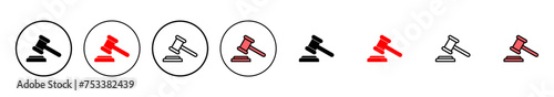 Gavel icon vector illustration. judge gavel sign and symbol. law icon. auction hammer