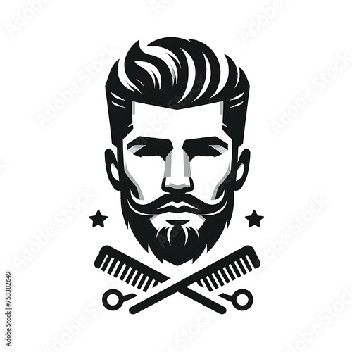 barber illustration ,haircutting barber illustration , fashion illustration , facial , beard illustration photo