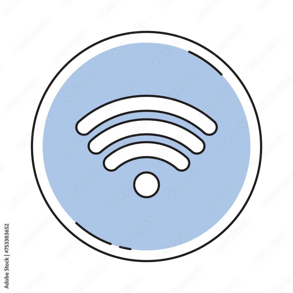 Wifi icon with round button Wifi icon with round button
