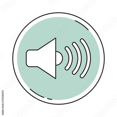 Sound icon with round button symbol