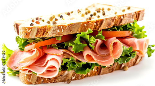 Sandwich with Ham and Vegetables
