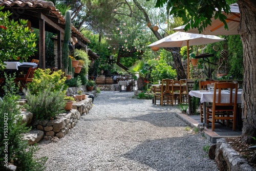 Restaurant located in a beautiful garden