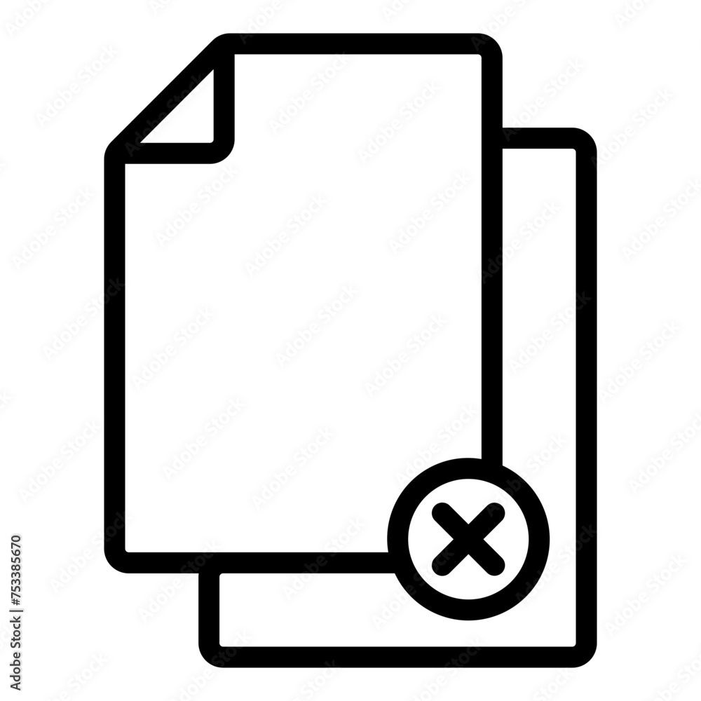 Delete file outline icon Delete file outline icon