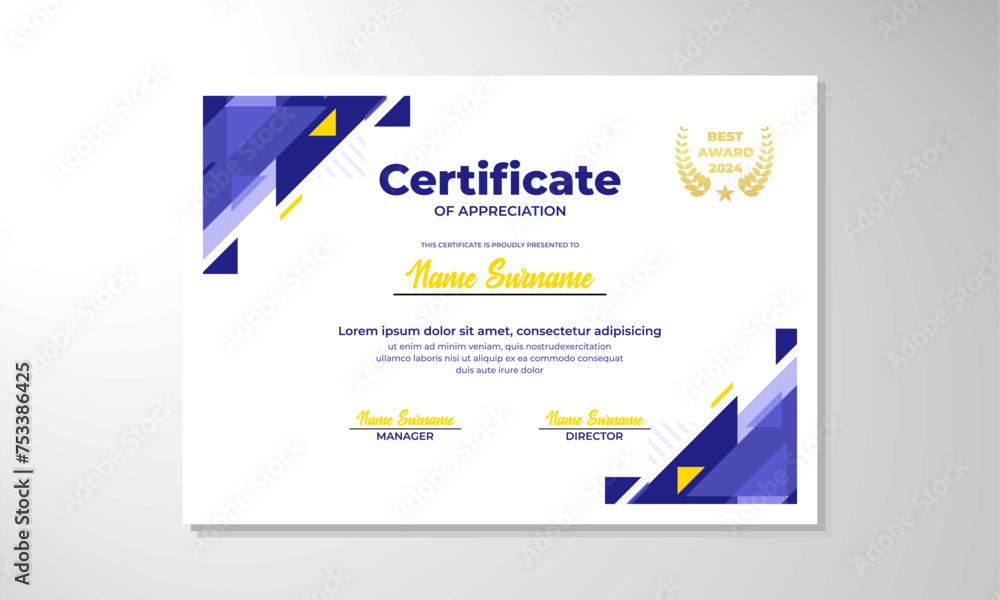 Fototapeta premium elegant gradient certificate design template