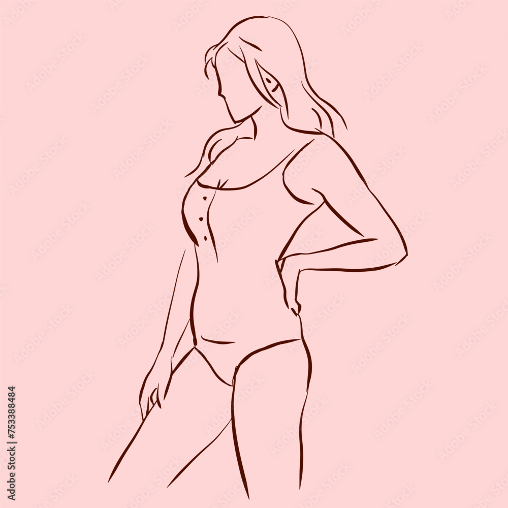 silhouette of a woman in bikini vector for card decoration illustration silhouette of a woman in bikini vector for card decoration illustration