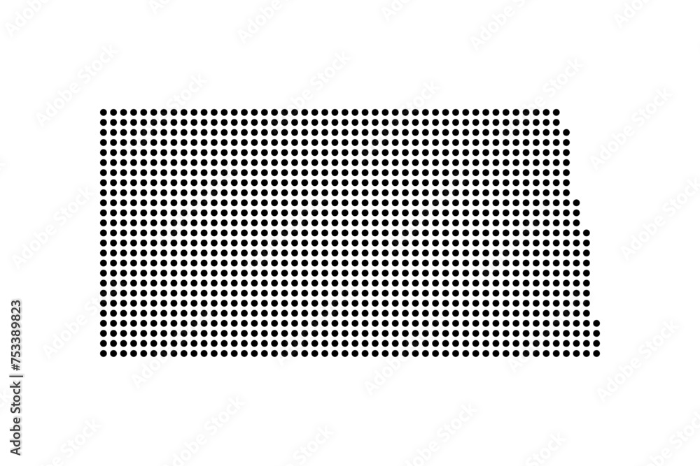 North Dakota state map in dots North Dakota state map in dots