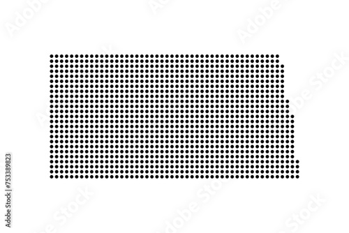North Dakota state map in dots