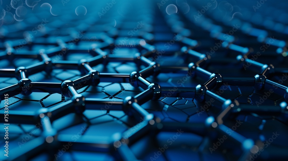 Abstract blue technology hexagonal background Abstract blue technology hexagonal background