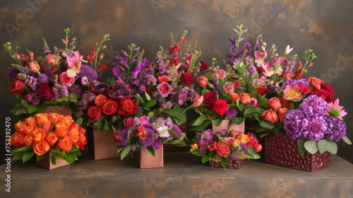 Lavish bouquets of vibrant blooms carefully arranged in majestic vases and boxes waiting to be gifted to deserving mothers who have given the greatest gift of all unconditional