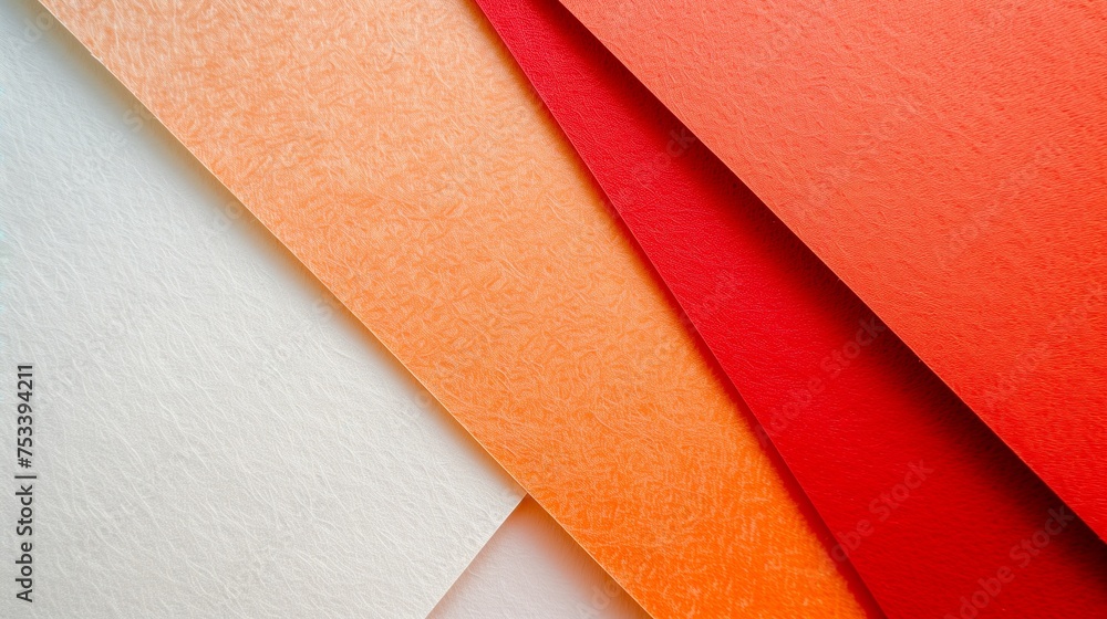 Fototapeta premium Texture of craft red, white and orange shade color paper background