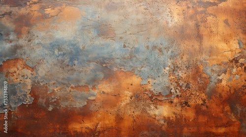 Rusty metal texture with patina, detailed edge for copy